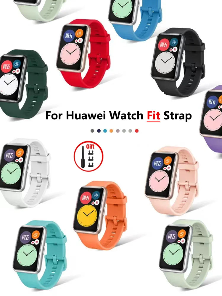 Silicone Band For Huawei Watch Fit Strap Smartwatch Accessories Replacement Wrist bracelet correa huawei watch fit 1 watch strap