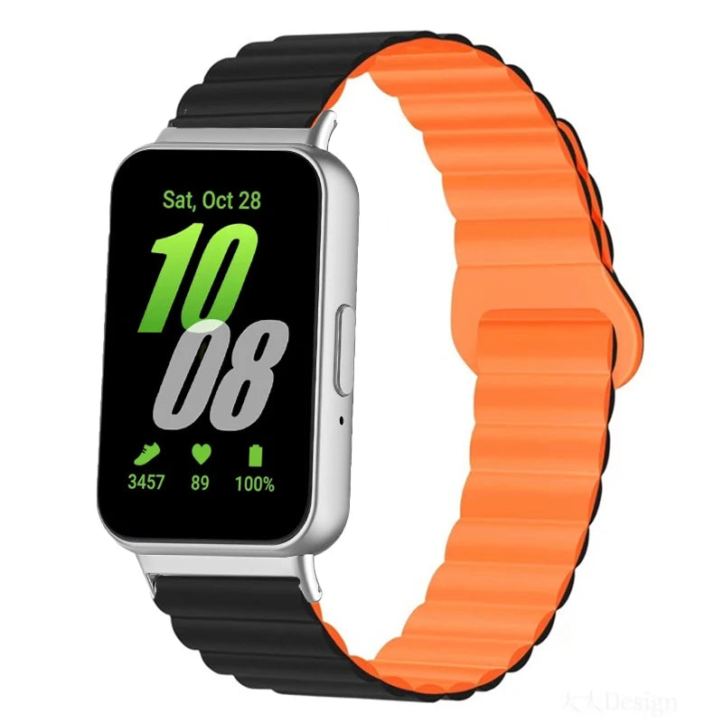 Magnetic Silicone Strap for Samsung Galaxy Fit 3 Sport Smart Watch Wristband for Samsung Galaxy Fit3 Accessories Correa Bracelet