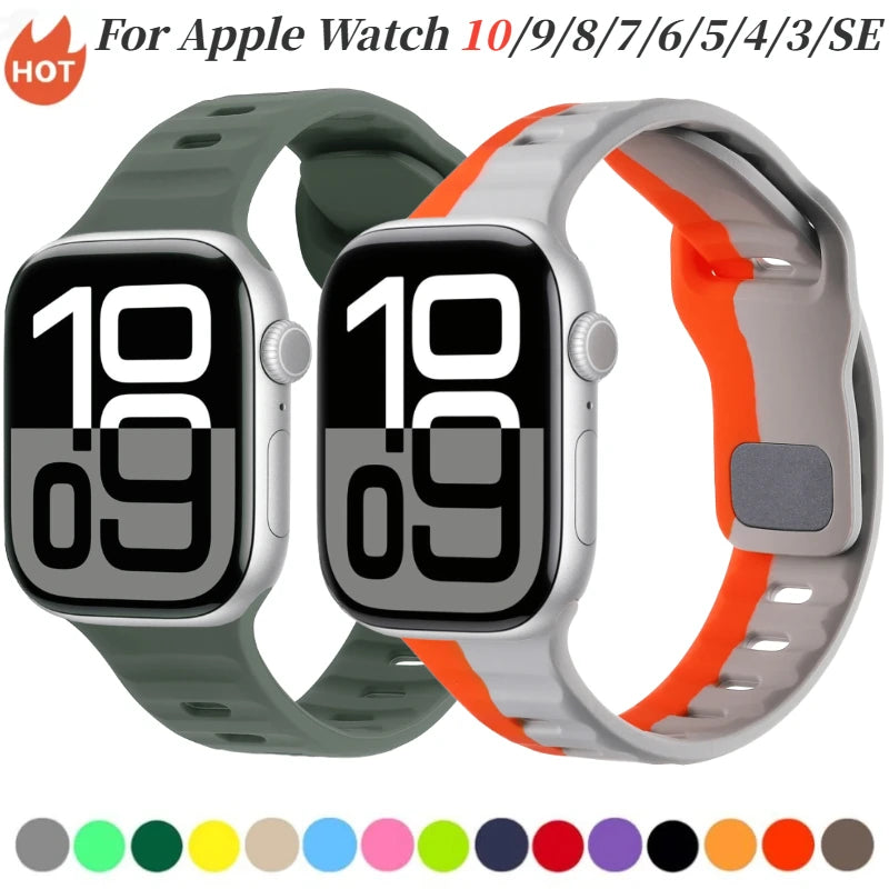 Sports Silicone band For Apple Watch Ultra 3 band 49mm Serise 11 10 9 8 7 46mm 45mm 42mm 41mm Wristband Apple Watch 6 5 4 SE 44mm 40mm