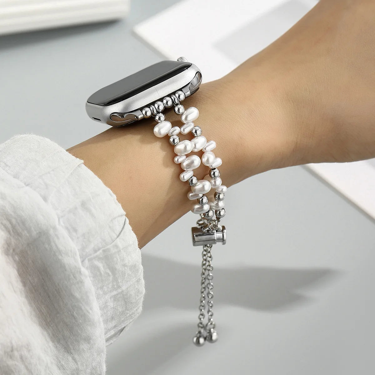 Elegant Beads Link band For Apple Watch band For Women 38mm 40mm 41mm 42mm 44mm 45mm 46mm 49mm