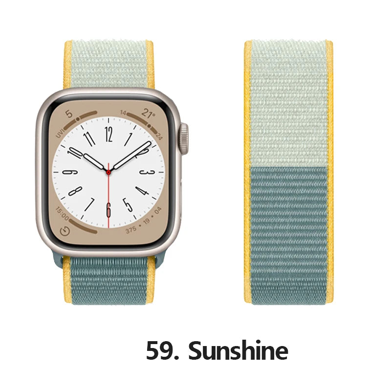 Nylon loop Correa For Apple Watch band 45mm 44mm 46mm 40mm 49mm 41mm 42mm 38mm band Apple Watch Series 6 SE 7 8 9 10 Ultra 2 bands