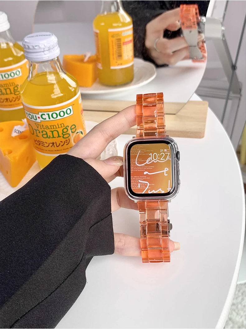 Transparent Link Bracelet For Samsung Galaxy Fit 3 Glacier Strap For Samsung Fit 3 Smart Watch Correa Accessories