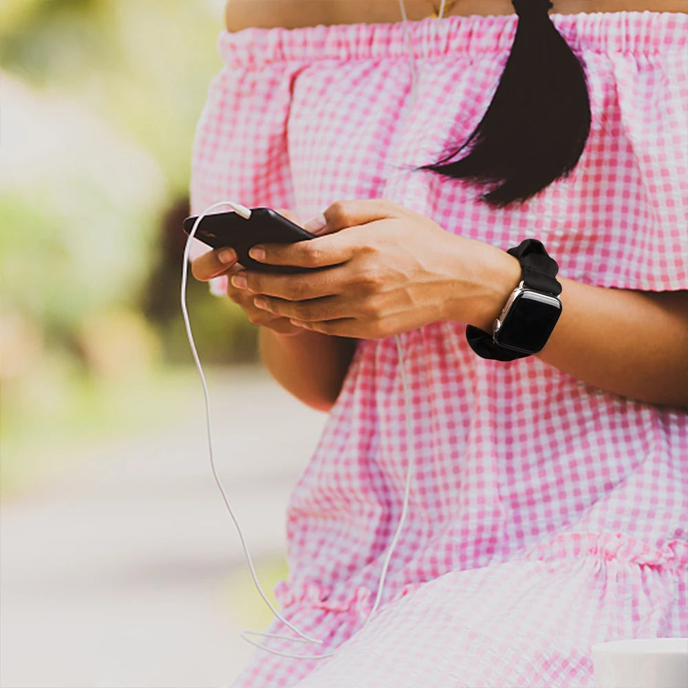 For Apple Watch band Series 8 7 SE 6 5 Ulta 49mm Elastic Scrunchie band for Apple Watch 44mm 40mm 38mm 42mm 41mm 45mm band Belt