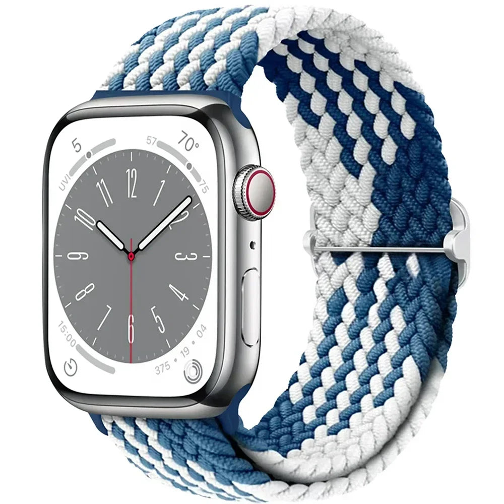 Braided band For Apple Watch band 45mm Ultra 2 49mm 44mm 40mm 41mm 42mm 46mm Elastic adjustable band Series 10 9 8 7 3 5 SE 6 4