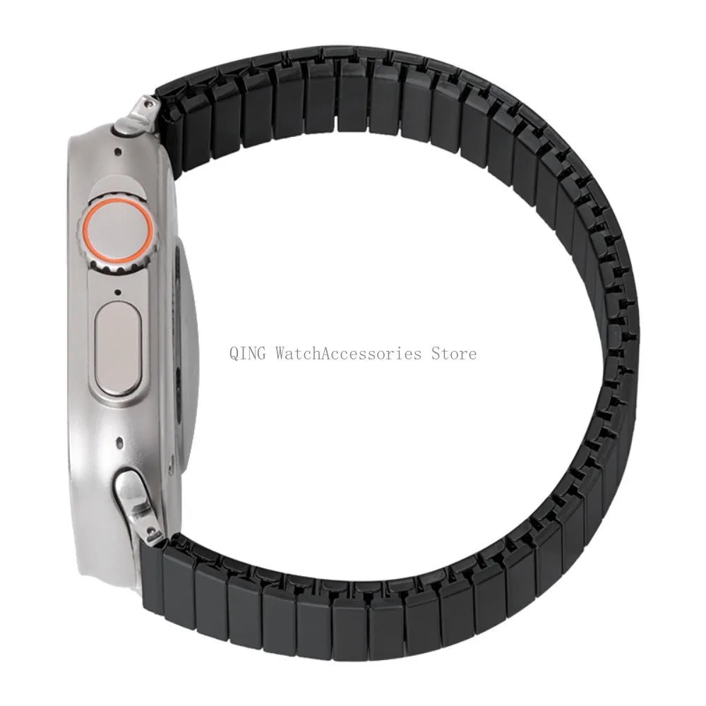 for Apple Watch band 40mm 44mm 45mm 41mm Slim metal Elastic Stretch watch band Bracele band for Apple Watch 7 6 SE 5 4 8 49mm 42mm 38mm