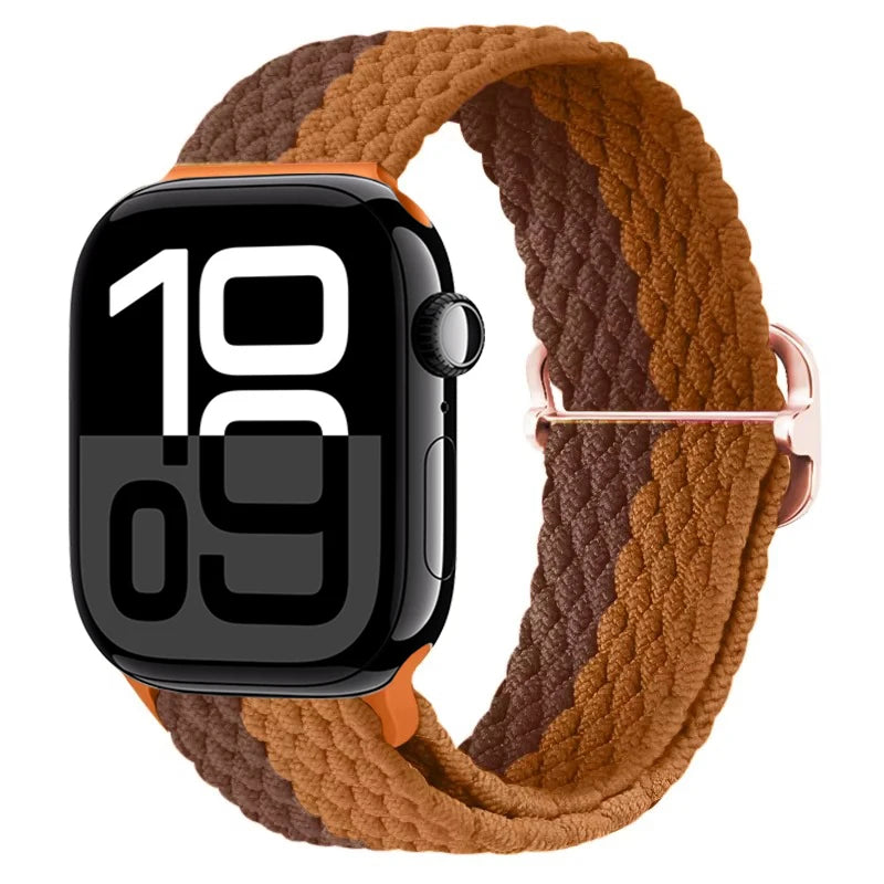 Braided Nylon band For Apple Watch Ultra 49mm 46mm 45mm 44mm 42mm 41mm 40mm Elastic band Apple Watch 11 10 9 8 7 SE 4 5 6 Belt