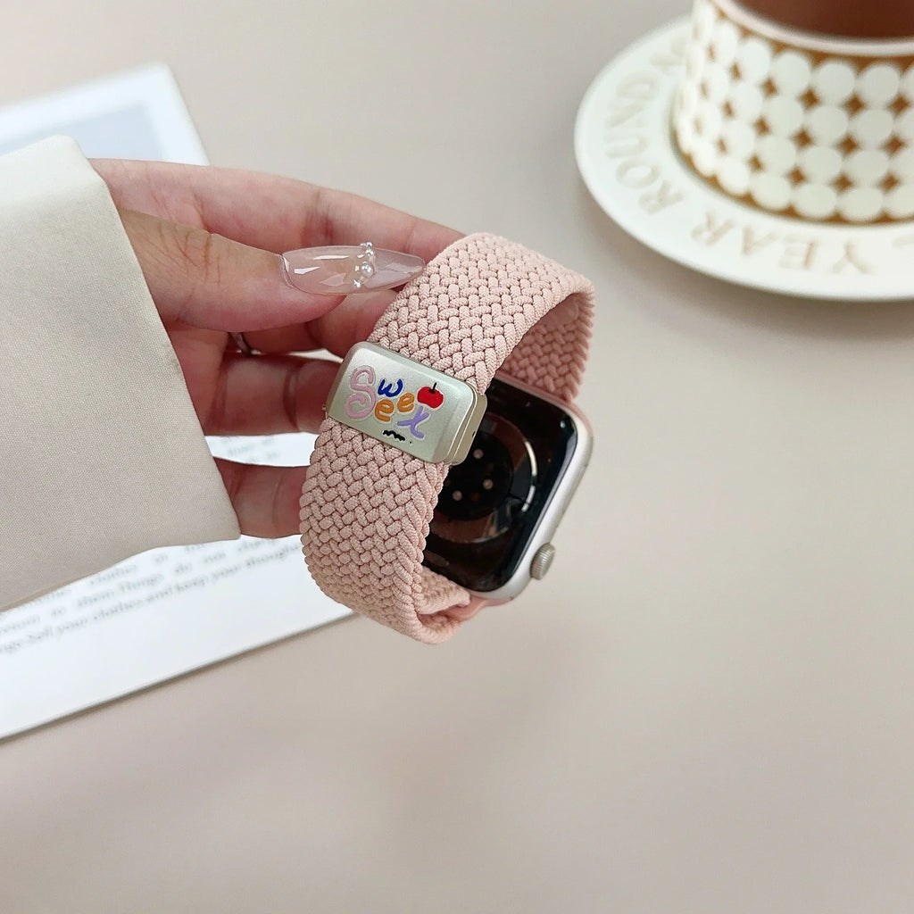 Nylon band For Apple Watch band Ultra 44mm 40mm 45mm 49mm 41mm 44mm magnetic buckle Braided band Apple Watch Series 10 9 SE 7 8