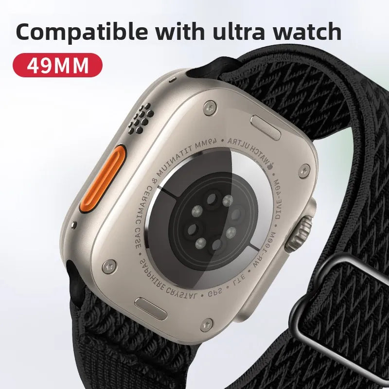 Nylon band for Apple Watch band 44mm 45mm 41mm 40mm 38mm 42mm 46mm Elastic band Apple Watch Series 11 10 8 7 9 6 5 SE Ultra 2 3 49mm