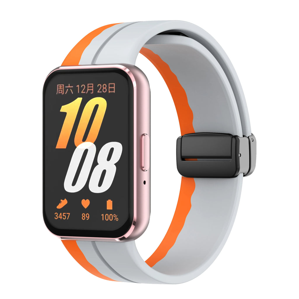 Sports Silicone Band For Samsung Galaxy Fit3 Fit 3 SM-R390 Magnetic D Buckle Strap Wristband Bracelet Replacement Accessories