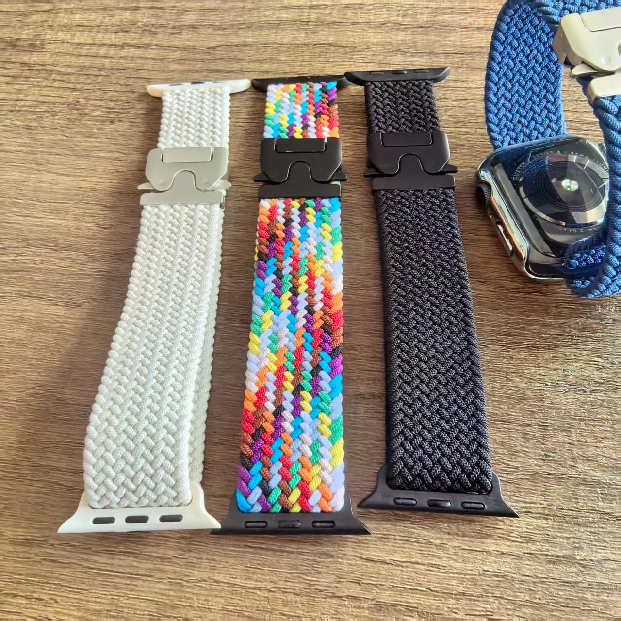 For Apple Watch Ultra 3 2 49mm 46mm 44mm 45mm 42mm 40mm 41mm Braided and Solo Loop Parachute button band Series 11 10 9 SE 8 7 6 5