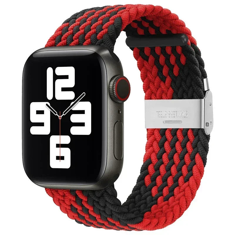 Braided Solo Loop For Apple Watch Ultra band 49mm 45mm 40mm 41mm 44mm Nylon Elastic band Apple Watch Series 10 9 8 SE 6 7 5 4 band