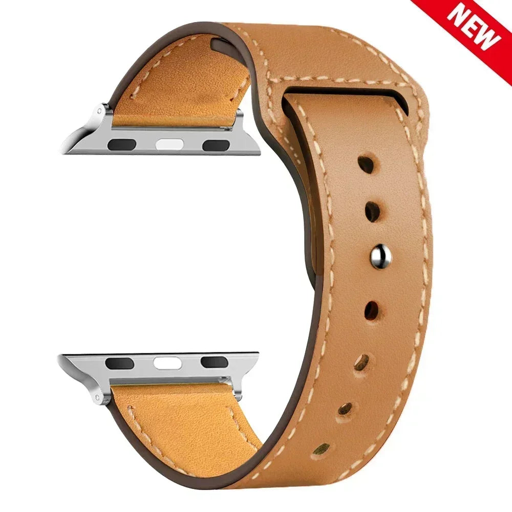 Leather band For Apple Watch 10 band 46mm 42mm 44mm 45mm 49mm 41mm 40mm correa band Apple Watch Series 8 9 3 4 5 6 SE 7 Ultra 2