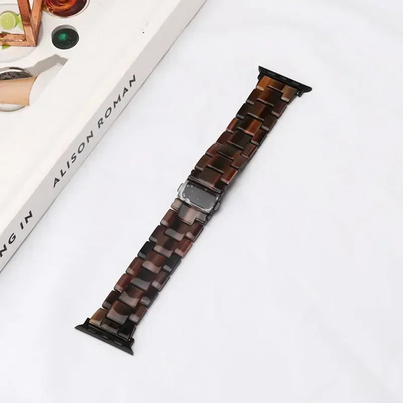 Luxury Resin band for Apple Watch Ultra 2 band 49mm 45mm 41mm 40mm 44mm 38mm 42mm Link band Apple Watch Series 9 7 8 6 SE 5 4 3