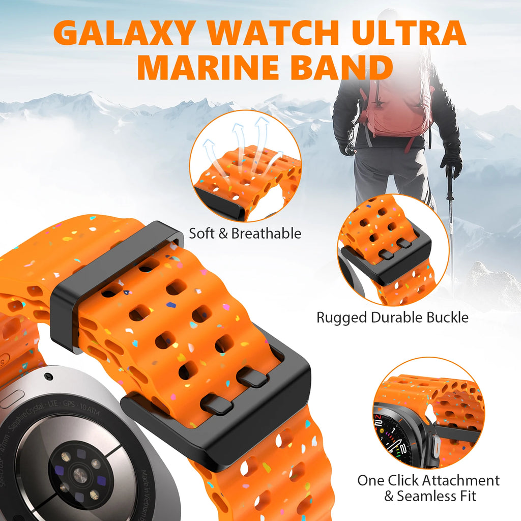 Luminous Strap for Samsung Galaxy Watch 7 Ultra 47mm Smart Watchband Silicone Bracelet for Galaxy Watch 7 Ultra Men Women Correa