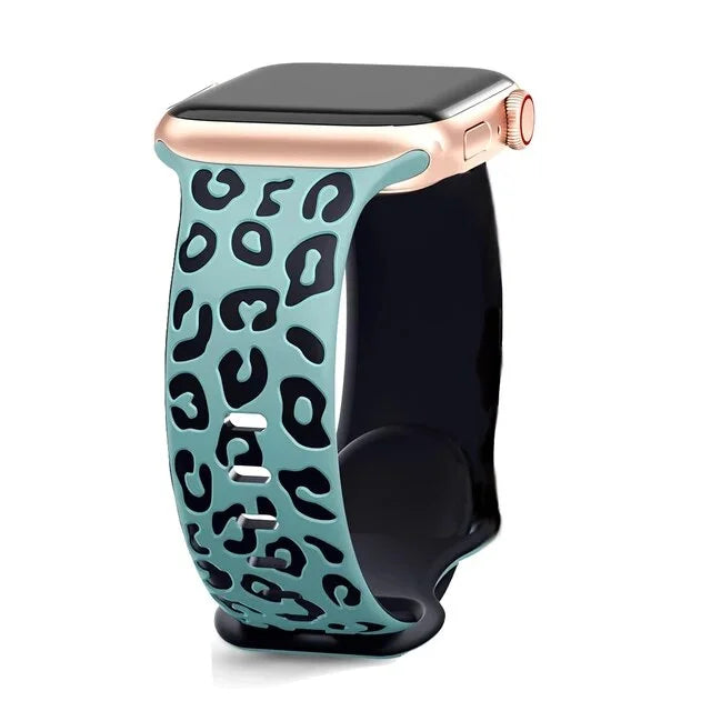 For Apple Watch band 40mm 44mm 42mm 45mm 41mm 49mm 46mm Engraved Silicone bands Correa Series 8 9 SE Ultra 2 3 10 11 band