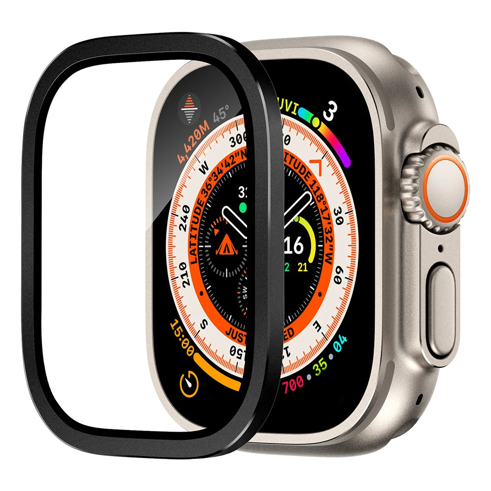 Tempered Glass For Apple Watch band Ultra 49mm Screen Protector Anti Scratch HD Full Film metal Bumper Apple Watch Ultra 49mm band
