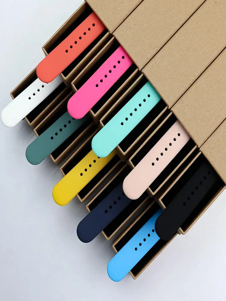 bands For Apple Watch band 44mm 40mm 45mm 41mm 49mm 46mm 42mm 38mm correa silicone band Apple Watch Series 10 7 8 SE 3 6 9 Ultra 2