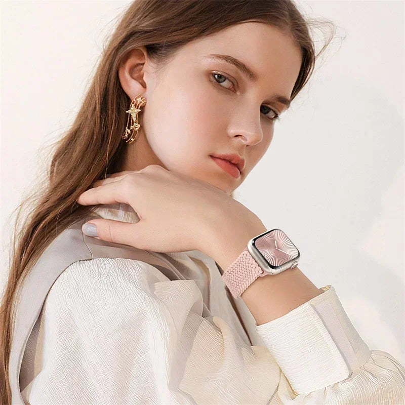 Braided band For Apple Watch band 40mm 44mm 42mm 46mm 45mm 38mm 41mm Magnetic buckle band Series 10 SE 9 8 7 6 5 4 Ultra 2 49mm