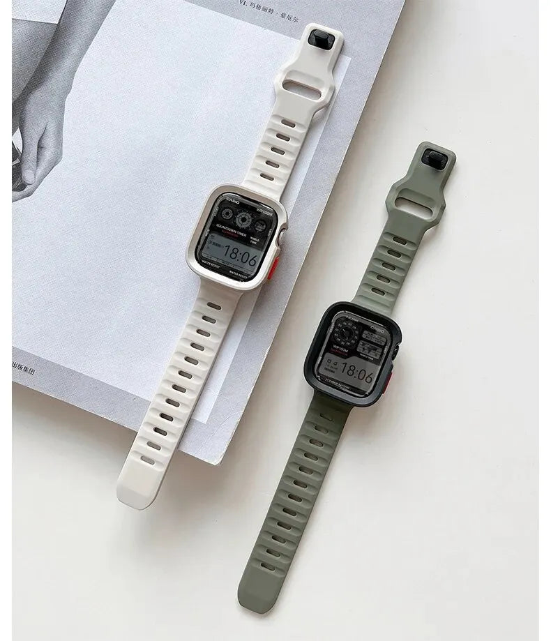 Candy Silicone Case+ band For Apple Watch Series 9 45mm band 8 7 42mm 41mm SE 6 5 4 3 2 1 44mm 40mm 38mm Apple Watch Ultra 2 49mm