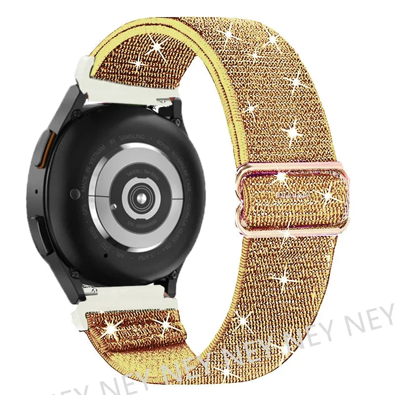 Elastic Shiny strap For Samsung Galaxy Watch 7/6/5/pro/3/4/Active 2 20mm/22mm Bohemian Pride bracelet Huawei GT 5-4-3-2-e band
