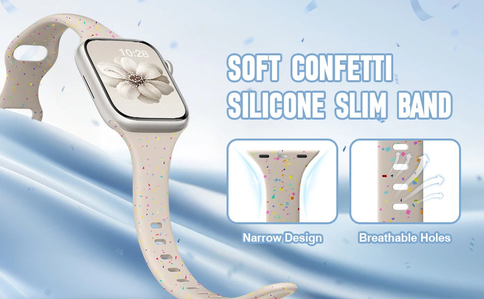 Slim Silicone band for Apple Watch band 40mm 41mm 45mm 44mm 38mm 49mm 42mm 46mm band Apple Watch Series 10 9 8 7 6 3 SE Ultra 2