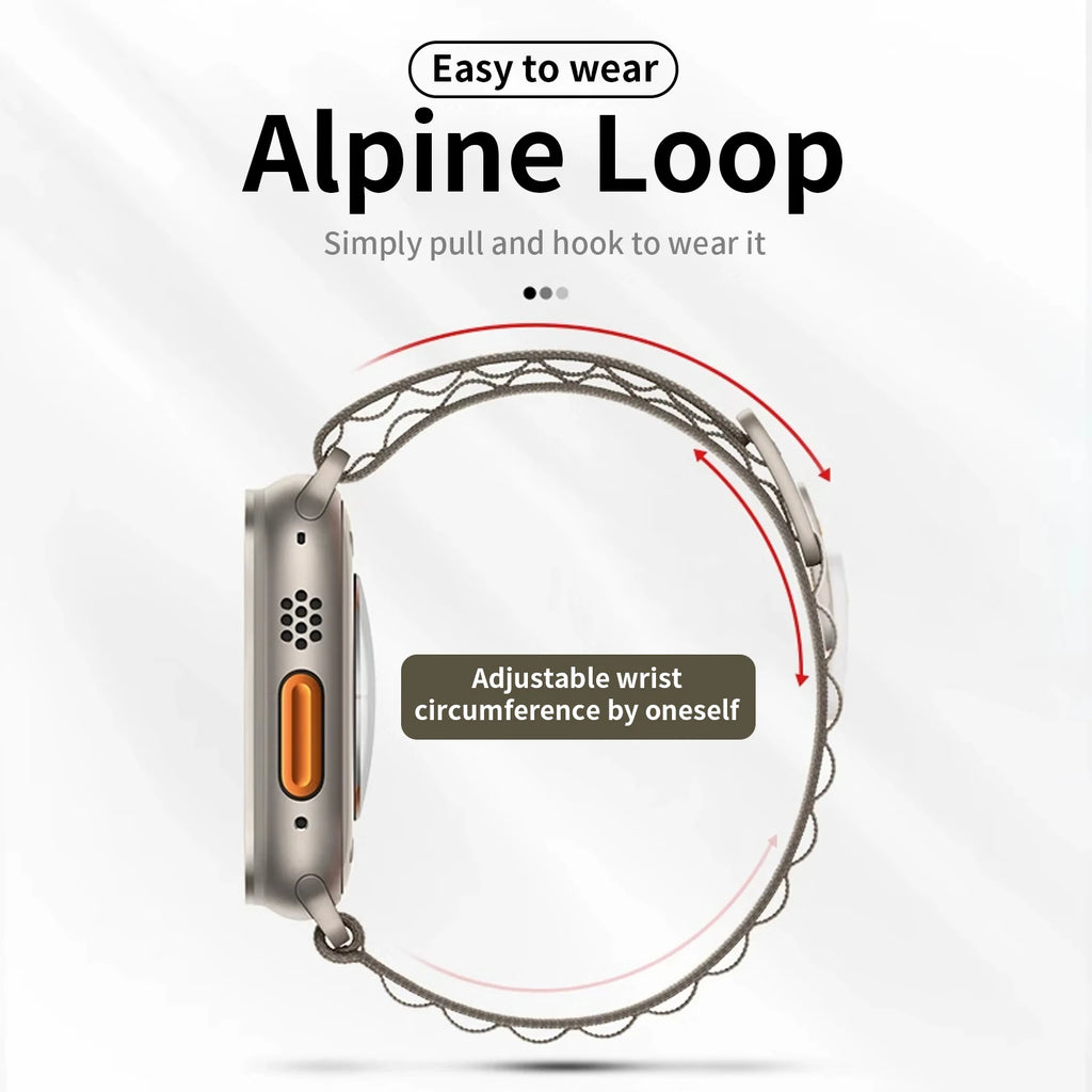 2025 New Suitable for Apple Watch High Quality Nylon band Alpine Loop For Watch Series 10 9 8 7 Ultra 2 band Apple Watch 49mm 46mm