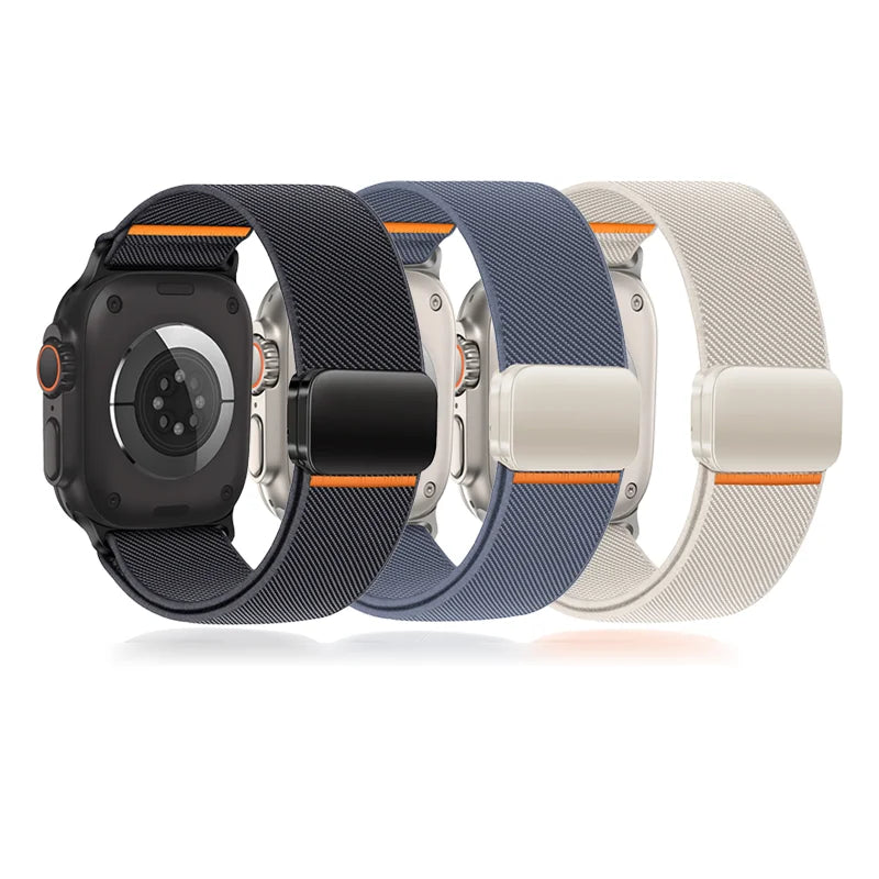 3PCS Magnetic band For Apple Watch Ultra 2 band 49mm 46mm 45mm 42mm Elastic nylon Loop band Apple Watch Series 10 9 8 7 SE 44mm