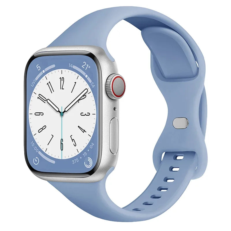 Slim Silicone band for Apple Watch band 44mm 40mm 41mm 45mm 38mm 42mm 49mm 46mm Apple Watch Series 10 9 8 7 SE 6 5 4 Woman band