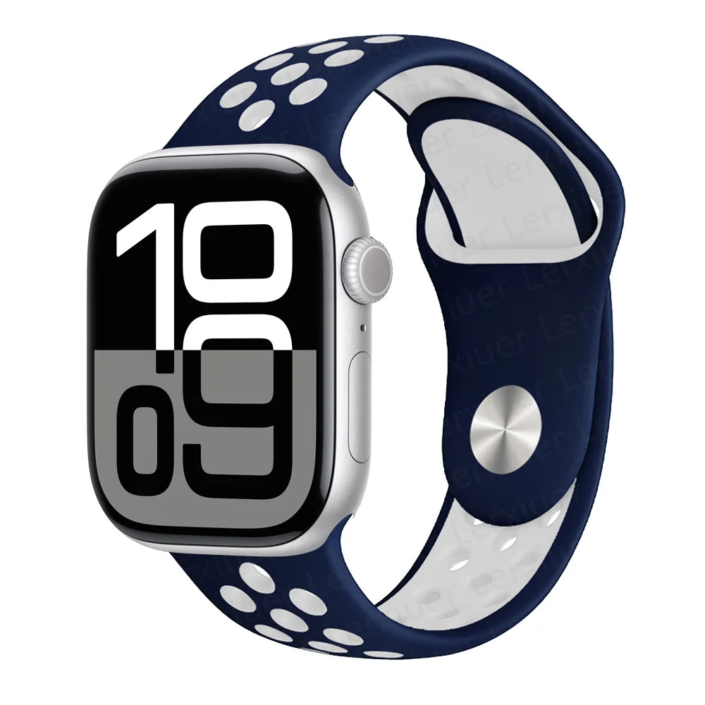 Official band For Apple Watch band Ultra 2 40mm 44mm 46mm 49mm 41mm 42mm 45mm Silicone band correa Apple Watch 11 10 9 8 7 6 SE3 band