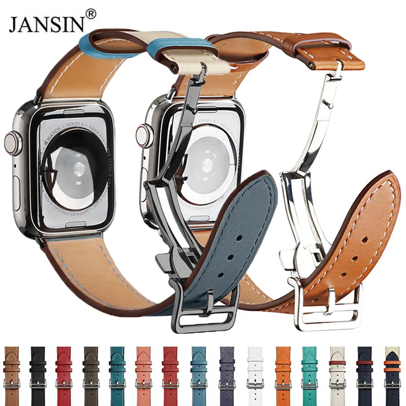 Genuine Leather band For Apple Watch Series 11 10 9 8 SE 3 band 46mm 44mm 41mm 45mm 42mm 38mm band Apple Watch Ultra 3 2 1 49mm