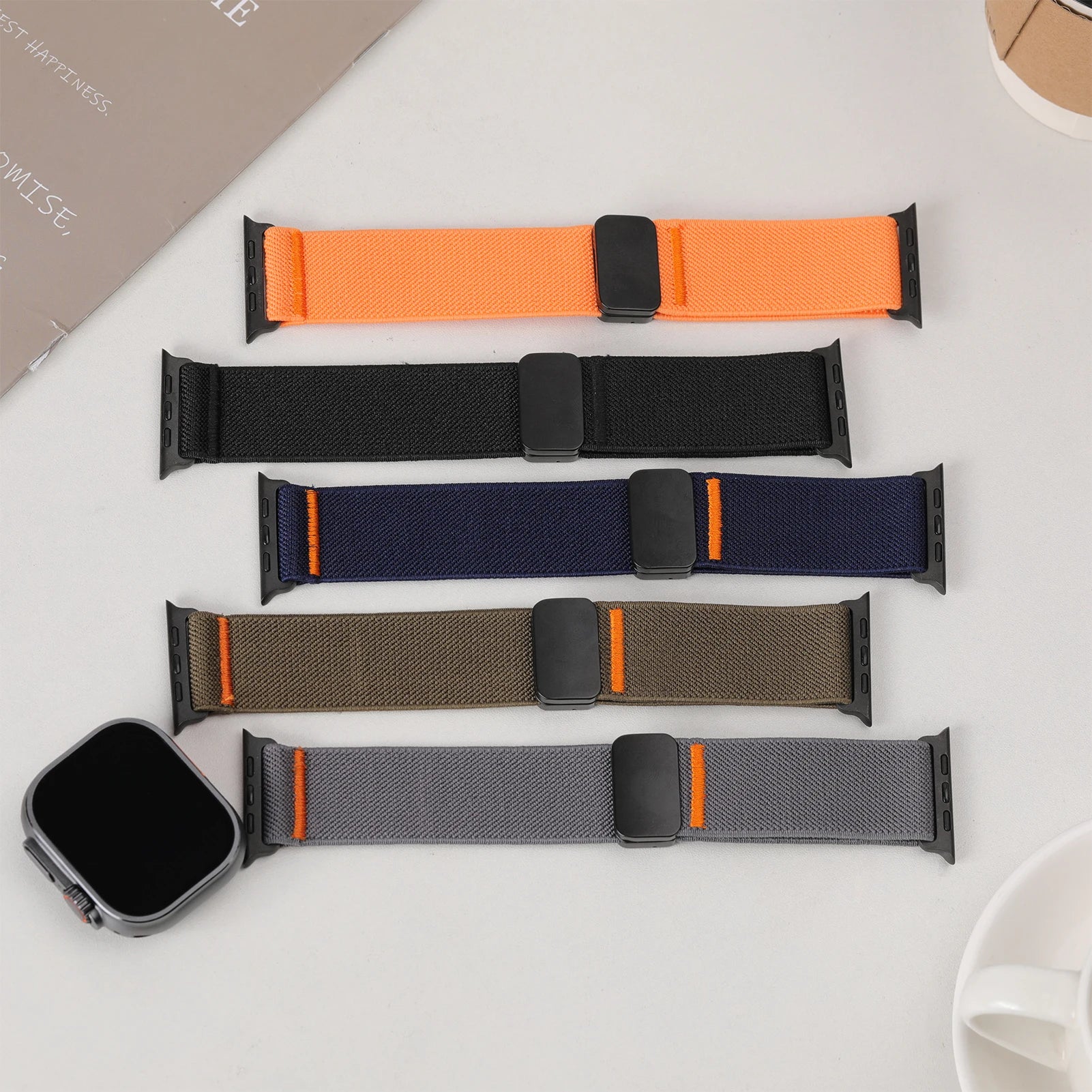 3PCS Magnetic band For Apple Watch Ultra 2 band 49mm 46mm 45mm 42mm Elastic nylon Loop band Apple Watch Series 10 9 8 7 SE 44mm