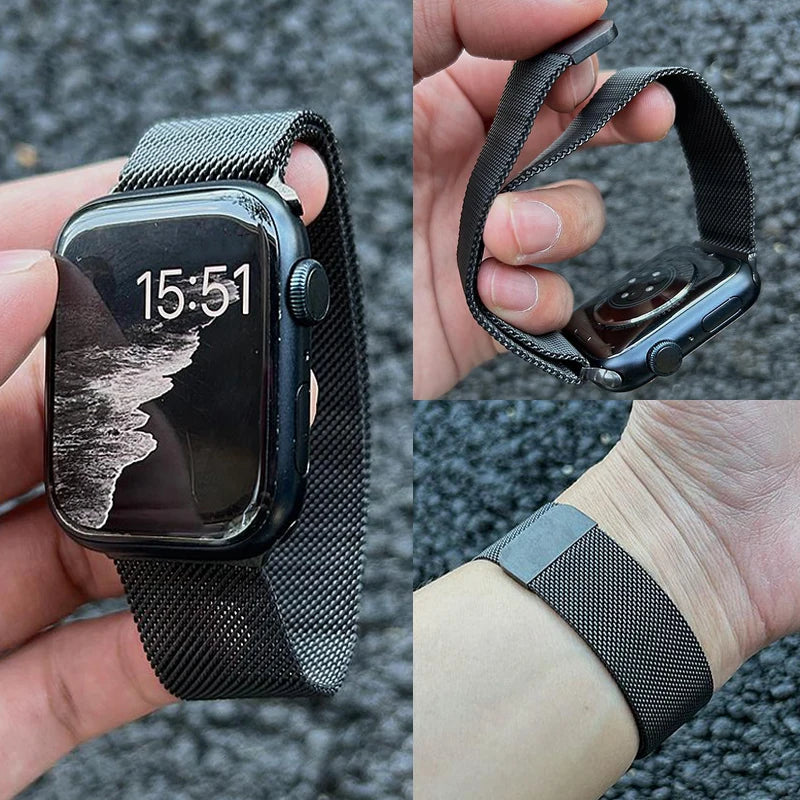Milanese Loop band For Apple Watch band 11 42mm 46mm 44mm 40mm 41mm 45mm 49mm bands Apple Watch Series 10 9 8 7 6 Se3 Ultra 3 2