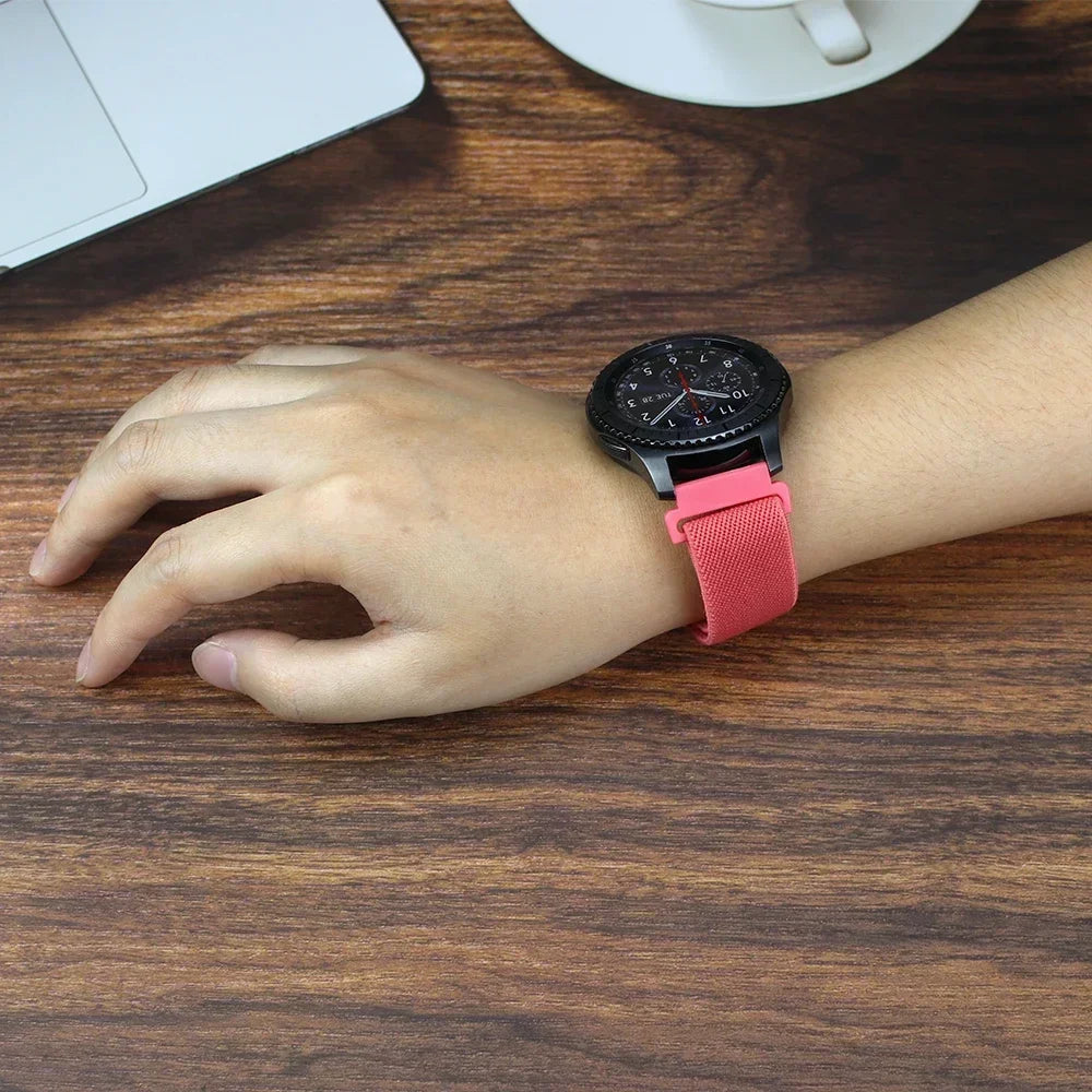 20mm 22mm Elastic Nylon Loop Strap for Samsung Galaxy Watch 4 5 6 7 40/44mm Pro Calssic 42/46mm Band Huawei Gt2/3 Amazfit Gts2/4