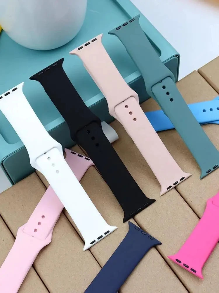 Official Silicone band for Apple Watch band Ultra 2 49mm 44mm 40mm 41mm 45mm 38mm Sport band Apple Watch Series 9 7 5 SE 10 42mm 46mm