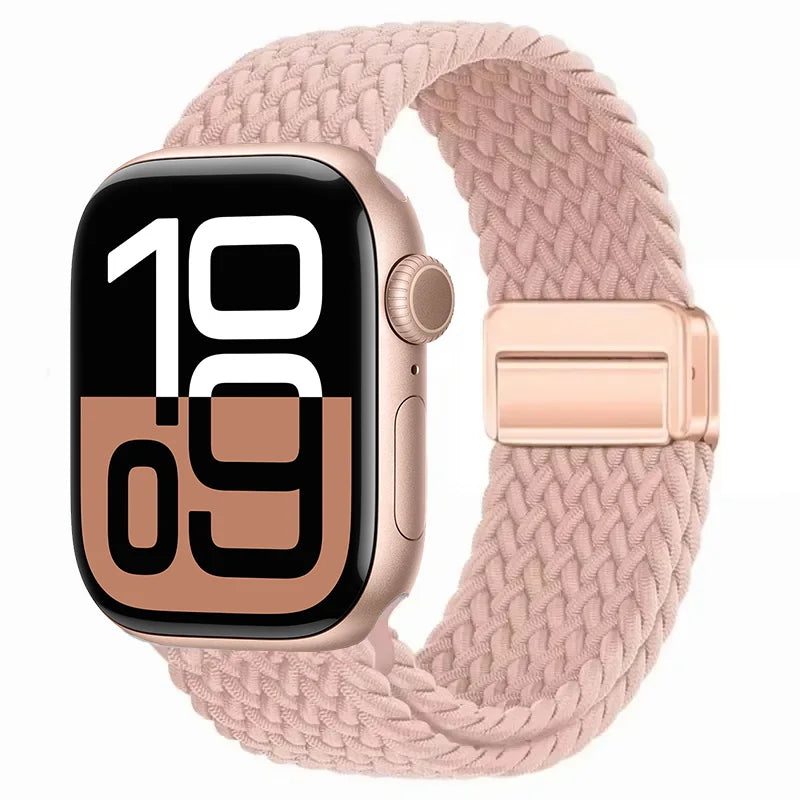 Nylon Braided Loop band for Apple Watch Ultra 3 2 49mm 11 10 42mm 46mm 9 8 7 45mm 41mm Magnetic band Apple Watch 6 5 SE 44mm 40mm band