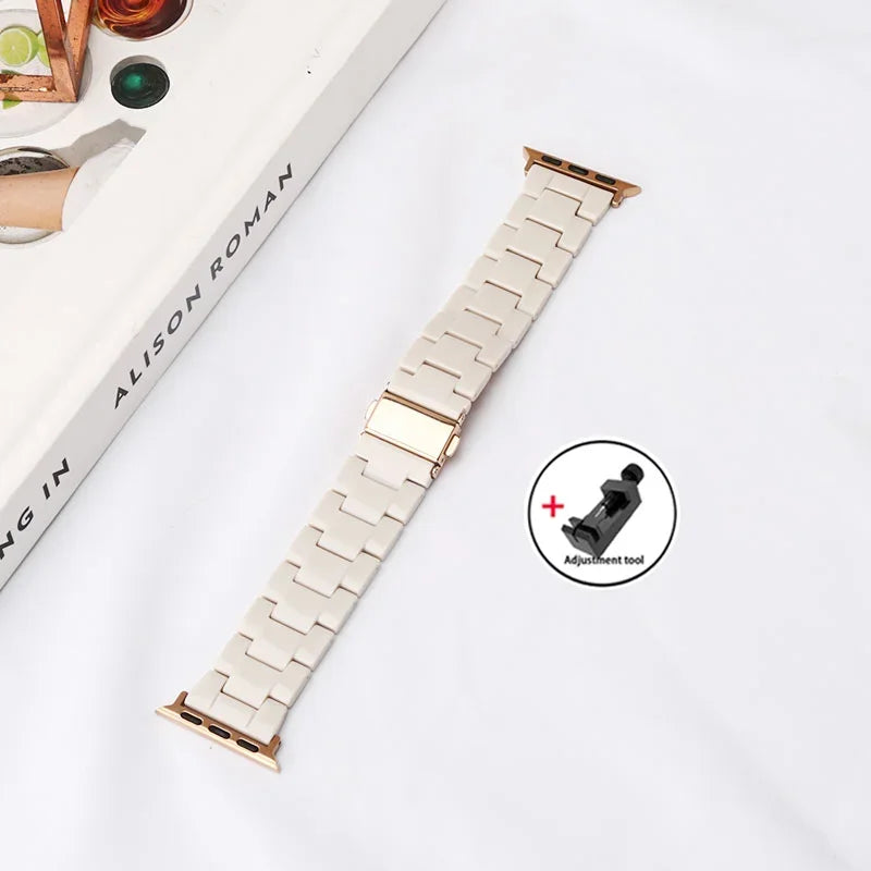 Resin band for Apple Watch band 44mm 40mm 45mm 49mm 38mm 42mm 41mm Fashion Wrist band for Apple Watch Series 8 7 6 5 4 3 2 1 Ultra 2