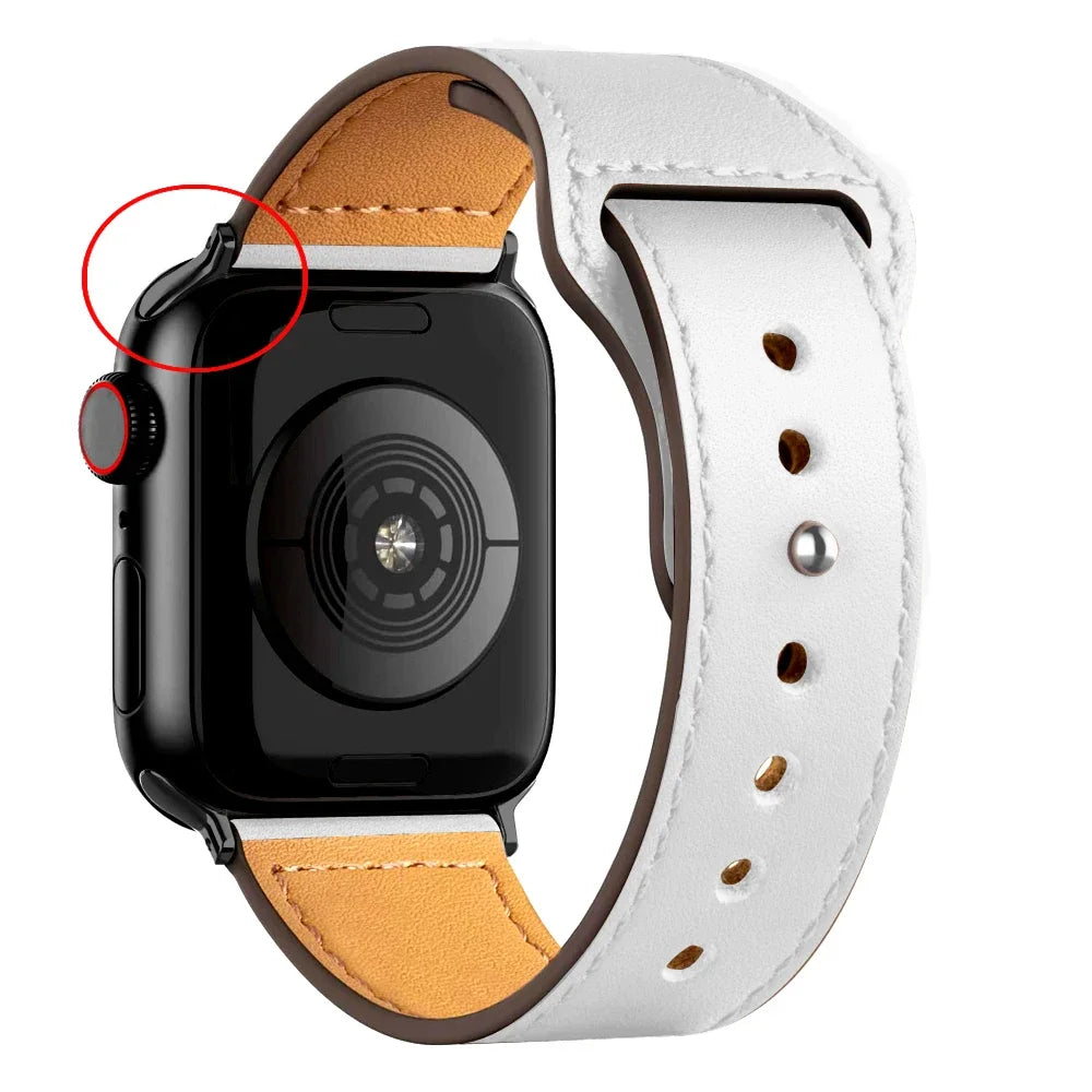 Leather band For Apple Watch Ultra 2 49mm 44mm 40mm 41mm 45mm 38mm 42mm wrist band for Apple Watch Series 9 8 7 3 4 5 6 se
