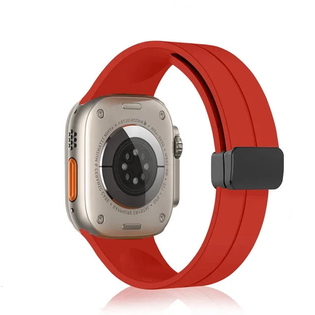 Magnetic Silicone band For Apple Watch band 44mm 45mm 49mm 40mm 41mm 42mm 38mm correa band Apple Watch Series 7 8 SE 6 9 Ultra 2