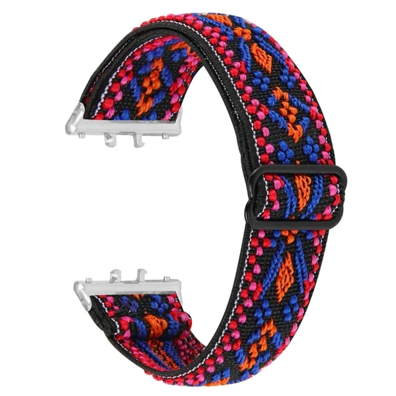Elastic Nylon Strap For Samsung Galaxy Fit 3 Watch Bracelet Vintage Bohemian National Style Watchband For Samsung Fit 3 SM-R390