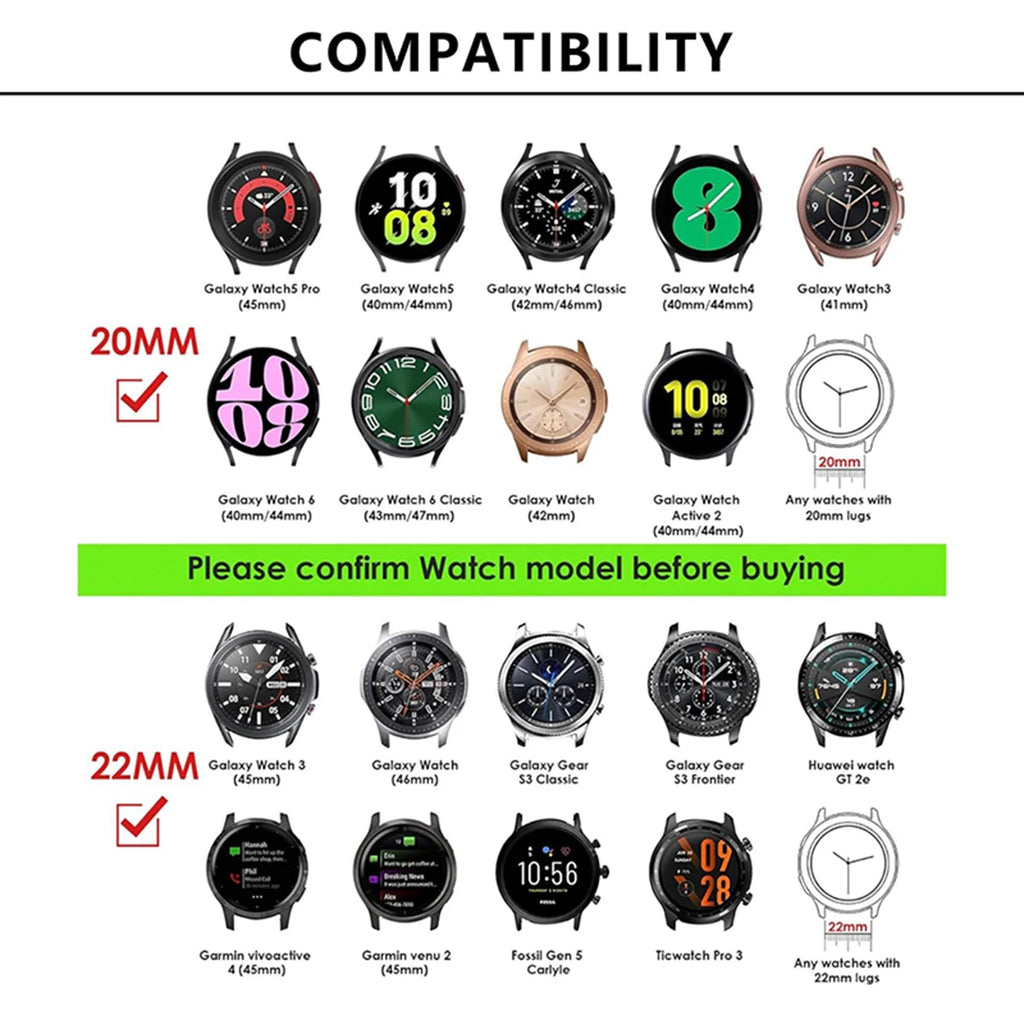 Ocean Silicone Loop Strap For Samsung Galaxy Watch 7 6 5 40mm 44mm Adjustable Bracelet Watchband For Galaxy 4 6 Classic 20/22mm