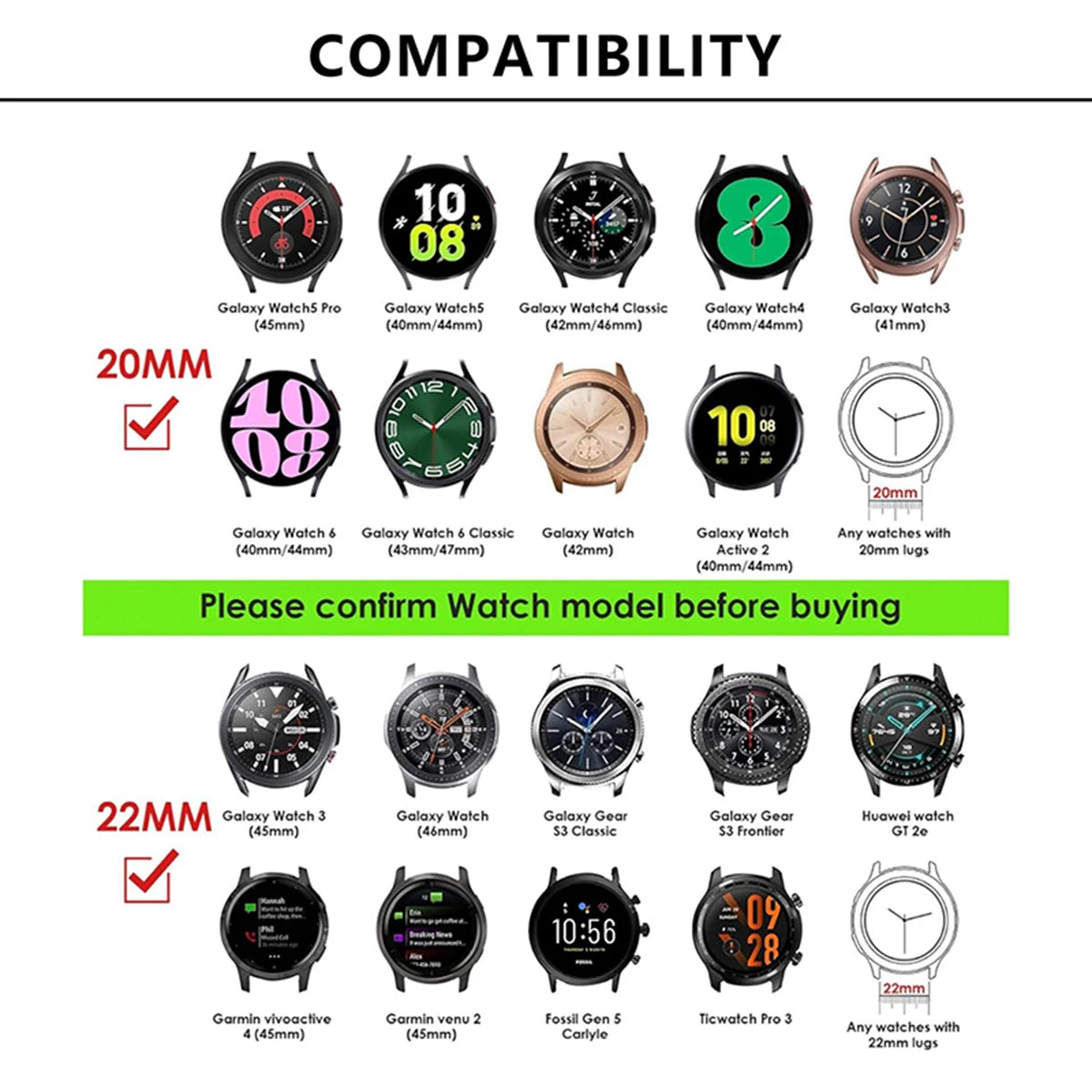 Ocean Silicone Loop Strap For Samsung Galaxy Watch 7 6 5 40mm 44mm Adjustable Bracelet Watchband For Galaxy 4 6 Classic 20/22mm