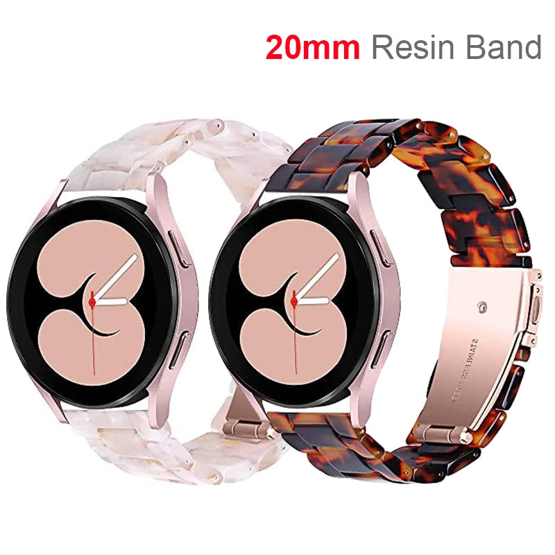 20mm Resin Band Loop For Samsung Galaxy Active 2 40 44mm Bracelet Strap Correa For Watch 3 41mm 4 5 6 7 Classic 42mm 46mm