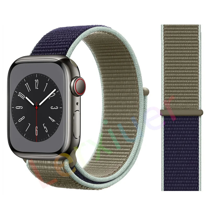 Nylon Loop band for Apple Watch band 46mm 44mm 40mm 42mm 45mm 41mm 49mm 44mm band Apple Watch Series Ultra 2 11 10 9 SE 7 6 5 4