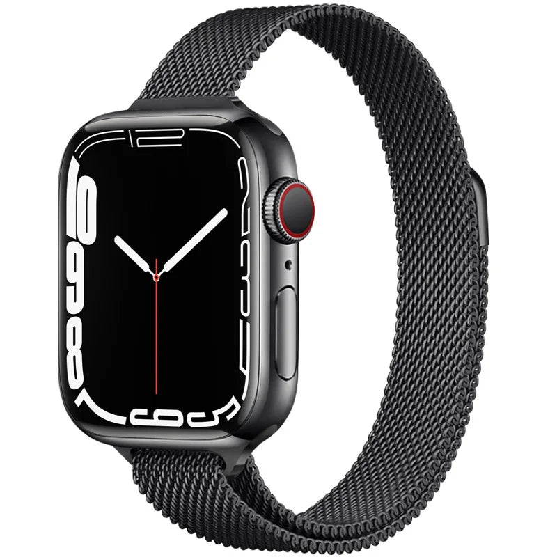 Magnetic Loop band For Apple Watch band 40mm 44mm 45mm 41mm 42mm 38mm Slim Stainless steel band Apple Watch Series 3 4 5 6 SE 7