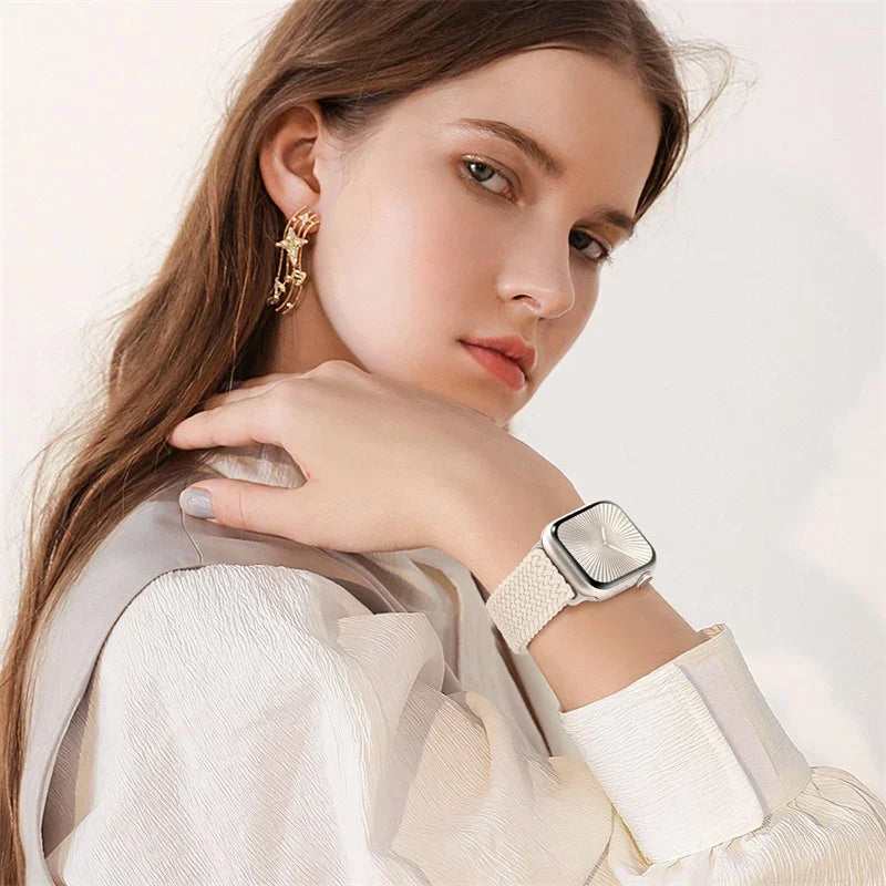 Braided Solo band For Apple Watch band 46mm 45mm 49mm 44mm 42mm 41mm 40mm Nylon Elastic band Apple Watch Series 10 9 7 SE 6 8 5 4
