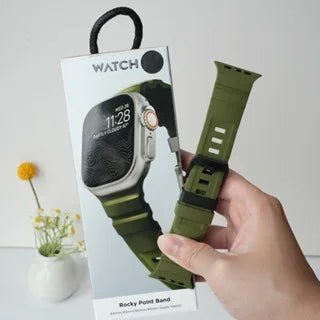 Luxury Silicone band for Apple Watch 46mm Series 10 Ultra 2 49mm 45mm Breathable Sport band for 44mm 42mm Series 9 8 7 6 5 4 3 2 1 SE