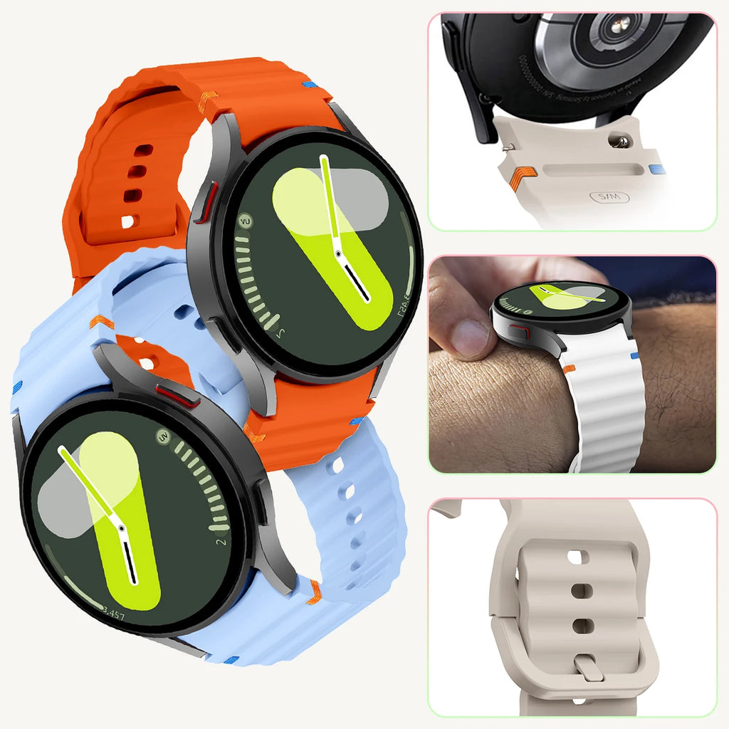 Original Silicone Strap for Samsung Galaxy Watch 7 6 5 4 40mm 44mm 5Pro 45mm Bracelet for Galaxy Watch 4 6Classic 43mm 47mm Band