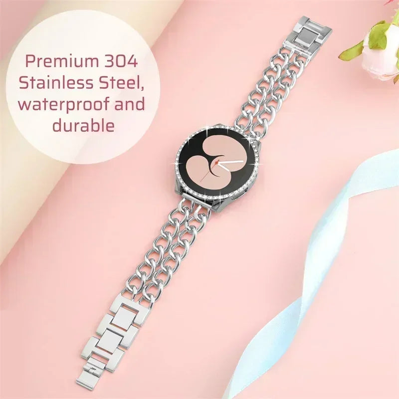 20mm 22mm Watchbands For Samsung Galaxy watch 6 5 4 Classic Metal Luxury bracelet Amazfit Bip 5/Bip3 pro/Balance/GTS/GTR 4 strap