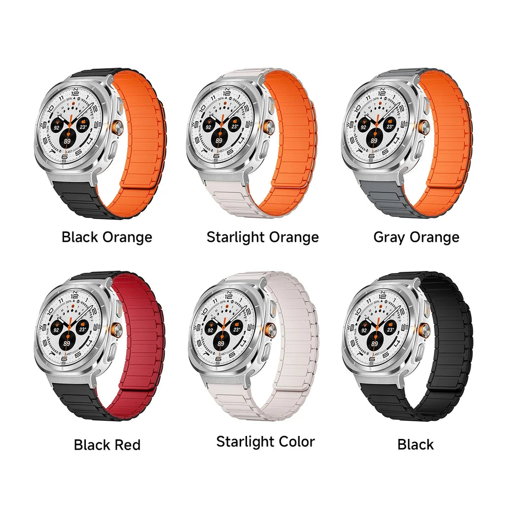 Galaxy Watch Ultra Strap Magnetic Bracelet Wristband For Samsung Galaxy Watch 7 47mm Silicone Watchband Accessories ﻿