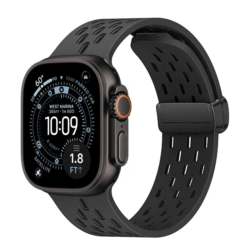 Breathable silicone band for Apple Watch band Ultra 2 49mm 44mm 40mm 42mm 46mm 41mm 45mm band Apple Watch Series 11 10 9 8 7 6 SE3